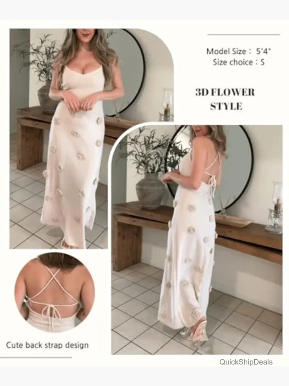 Knit Maxi Dress Spaghetti Strap Bodycon Beach Dress Backless Swim Cover Up - Picture 6 of 7